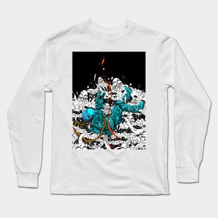 The Falling Astronaut (Blue) Long Sleeve T-Shirt